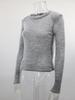 Autumn/Winter Solid Color Women's Hollow Knit Sweater - Casual Long-Sleeved Top