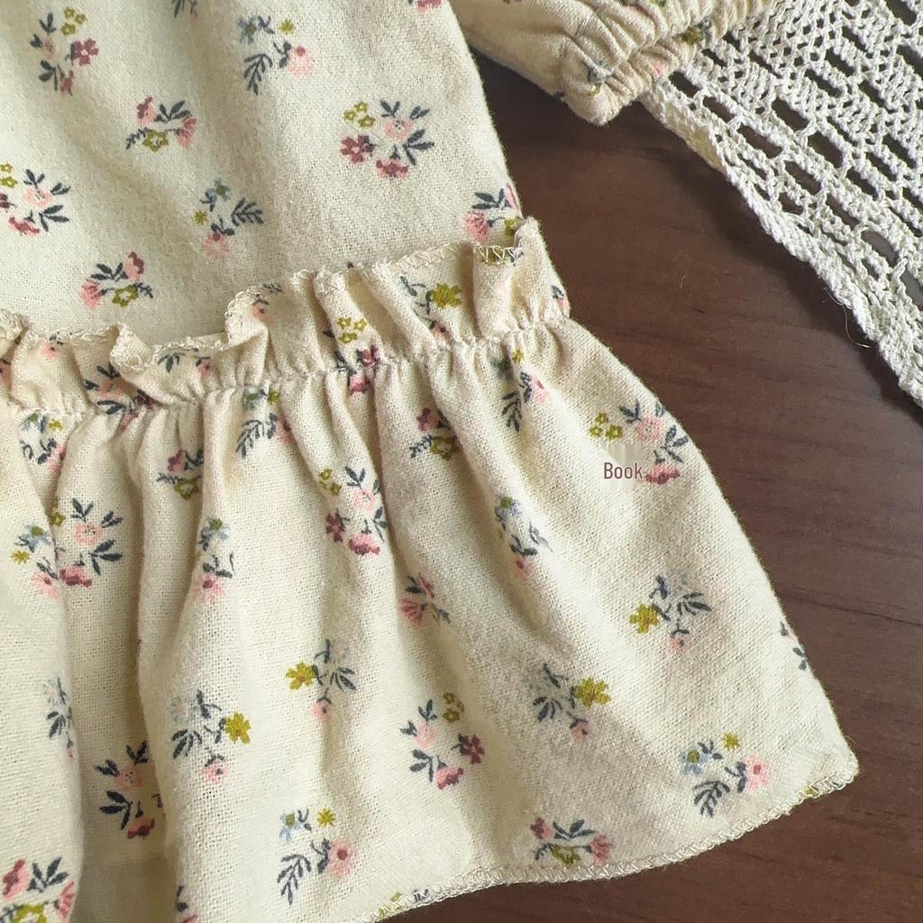 Little Girls' Floral Korean Style Shirt Dress for Autumn and Spring - Fashionable and Stylish AQA136