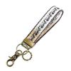 Double Sided Embroidered Fabric Keychain Wrist Strap with Webbing Label Decorative Fabric Keyring Suitable for Travelers