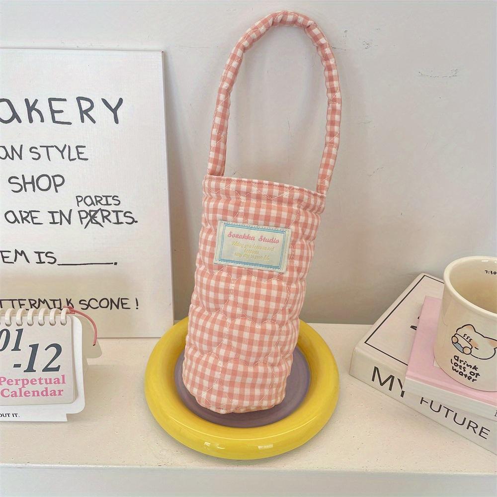 1pc of Fabric Insulated Cup Bag, Portable And Soft, Designed to Carry Drinks Like Milk Tea Easily When Going Out