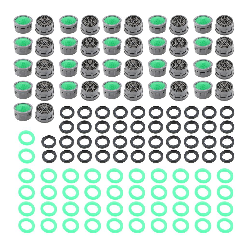 10/12/20pcs 21mm Tap Faucet Aerator for Kitchen Home Cleaning Water Filtering Bathroom Shower Bathtub Filter Mouth Part Green