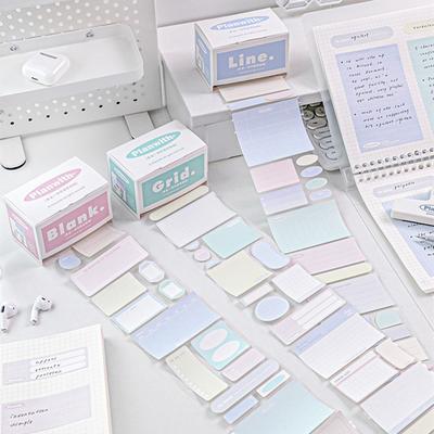 Πολυλειτουργικό Memo Pad Κορεάτικο Creative Simplicity Μονόχρωμο κολλώδες σημείωμα Οριζόντια γραμμή κενό αυτοκόλλητο ετικέτας TO DO LIST