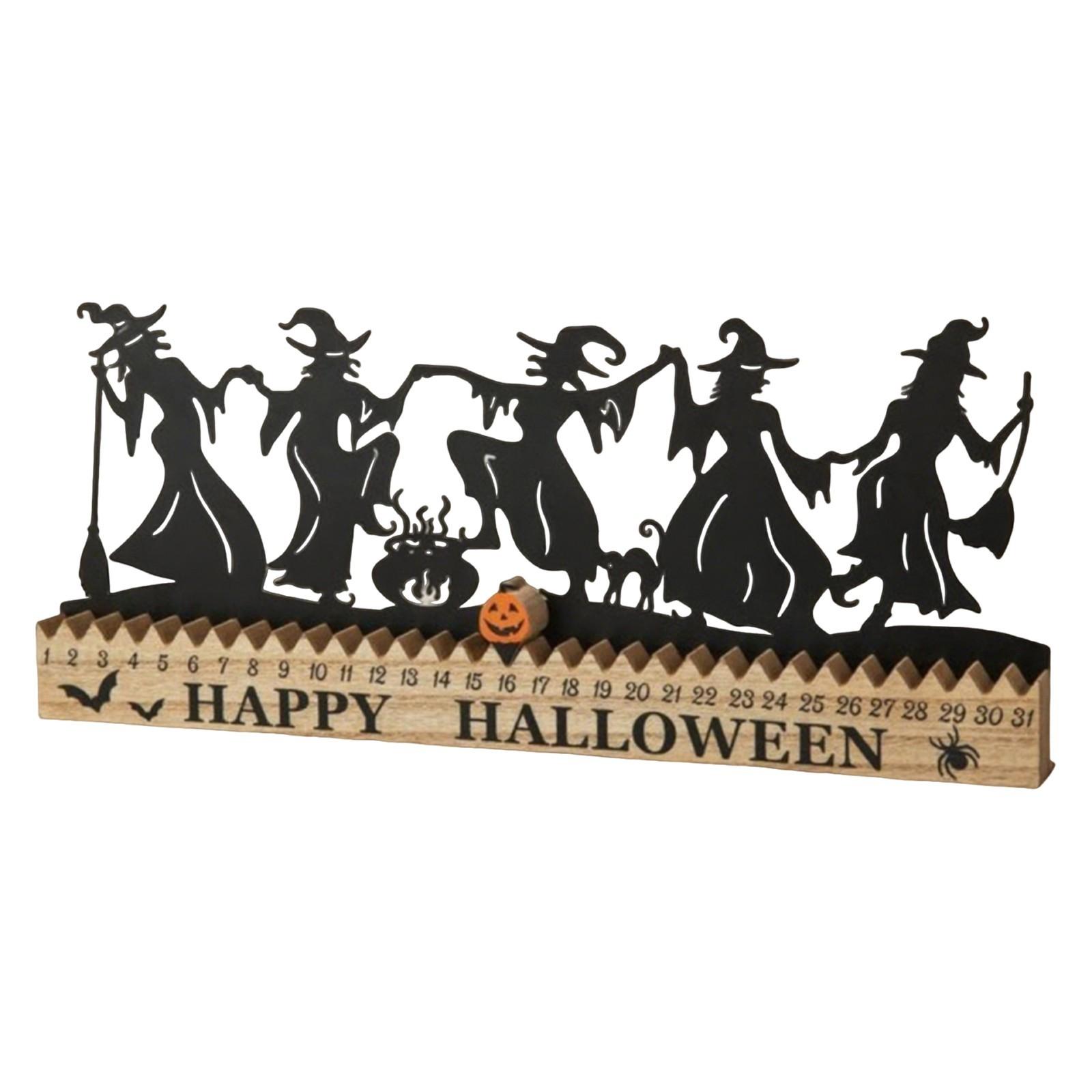 

Хэллоуин Деревянный и Металлический Танцующий Силуэт Ведьмы Обратный Отсчет Настольная Табличка One Size