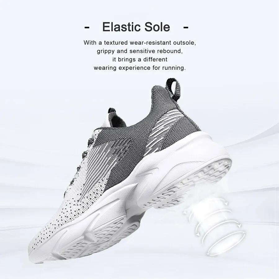 Athletische Laufschuhe für Herren Walking Jogging Mode-Sneaker Leicht Atmungsaktives Mesh Sportschuh Schnürschuh Zapatillas Hombre