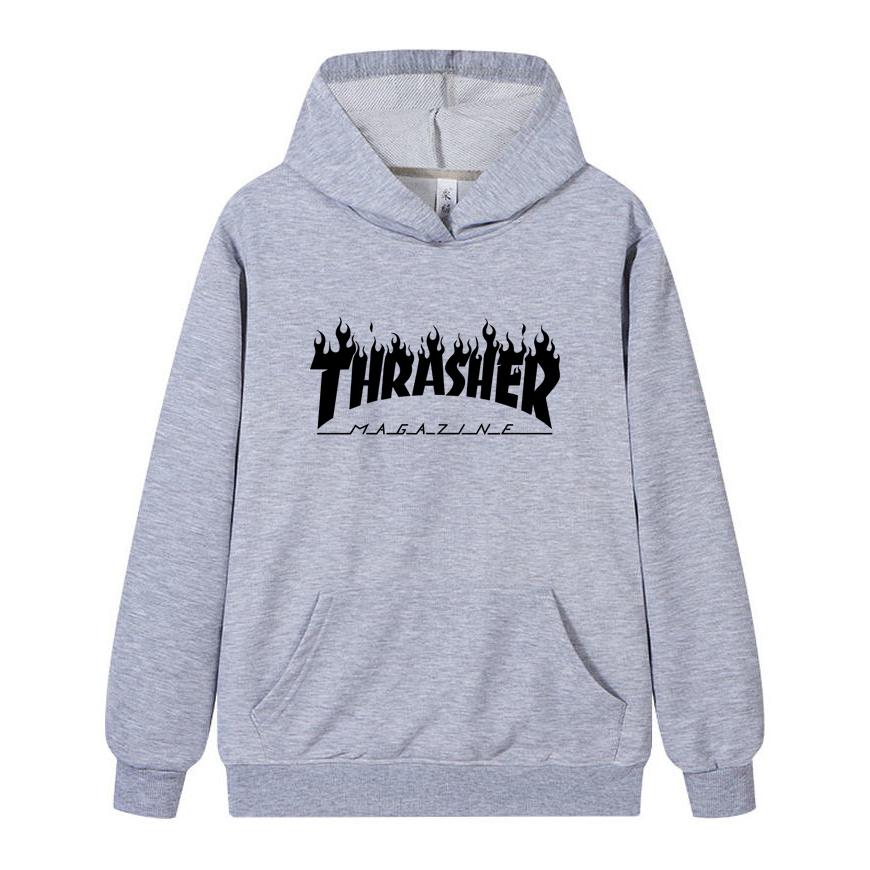 W02-4 Unisex Thrasher Liesmas Apdrukas Hūdijs