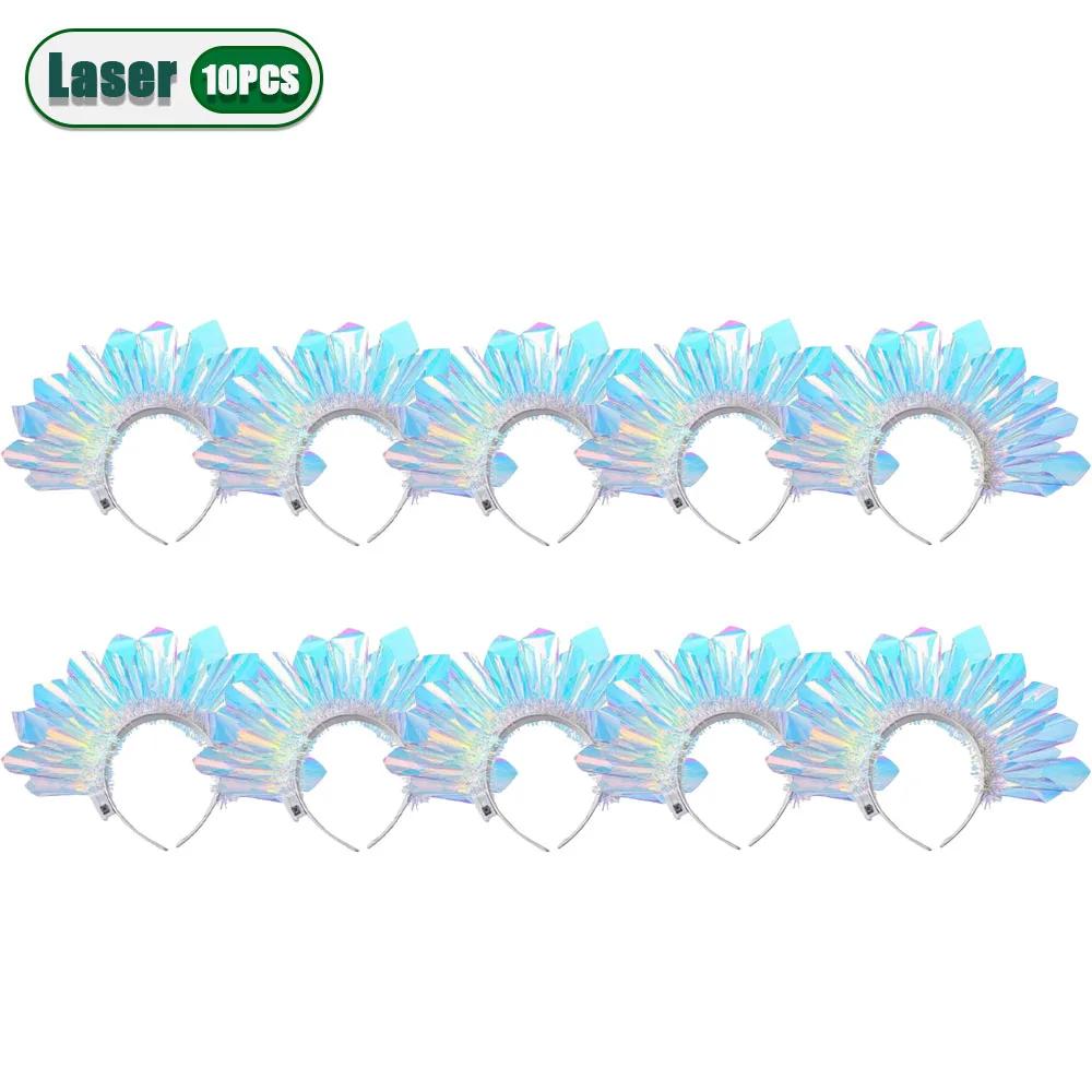 Glowing Laser Headband Light Up Hair Hoop Colorful LED Party Accessories for Halloween Christmas Stage Show Decoration Gift