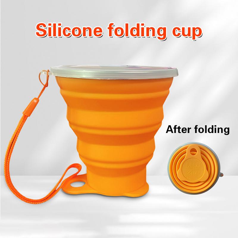 180Ml Folding Cup Food Grade Retractable Silicone Folding Cup Portable Portable Cup Outdoor Leisure Can Carry Coffee Cups