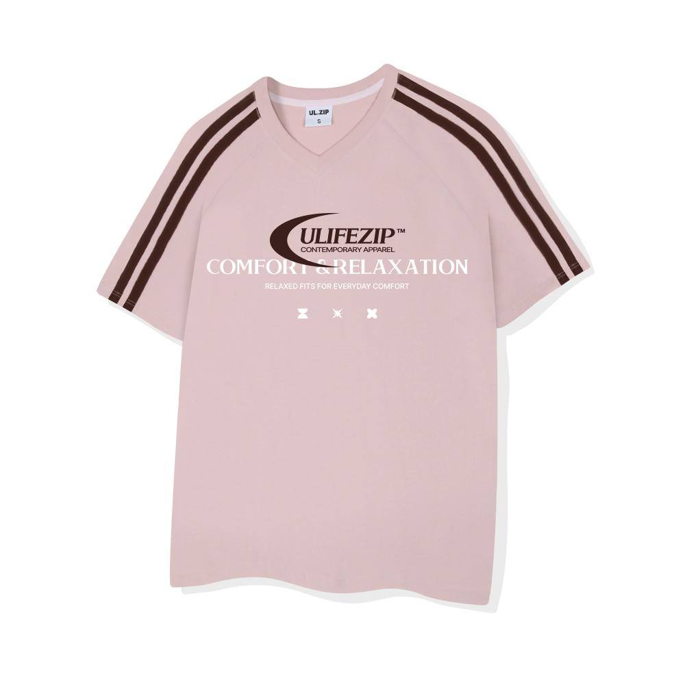 ULIFEZIP Symmetry Women'S Track V-Neck Short Sleeve T-Shirt 4 Colors [Ulzv_5603]
