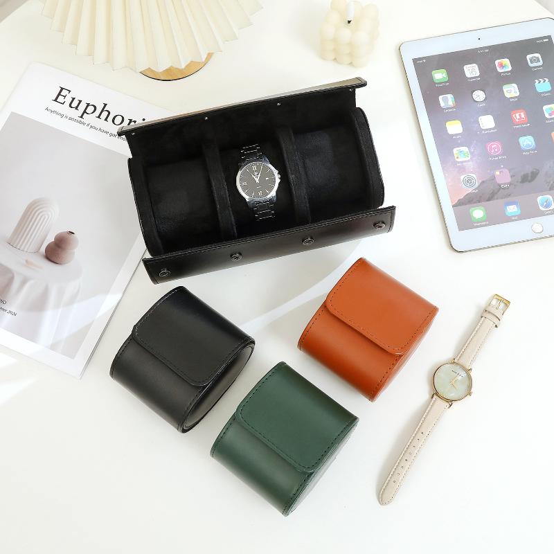 Watch Roll Travel Case 1/3-Slot Portable Vintage Leather Watch Display Case Storage Box Watch Organizers Men Christmas Gift
