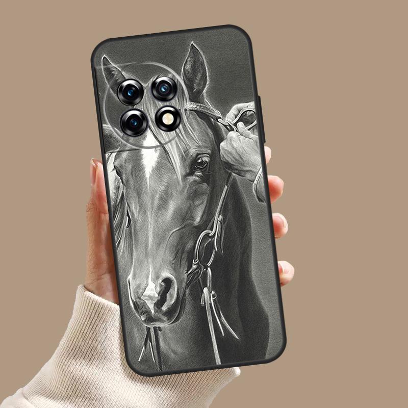 Horse Sketch Case For OnePlus Nord 5 CE 3 4 Lite N20 N30 OnePlus 15 13 12 11 8 9 10 Pro 10T 13T 13R Cover