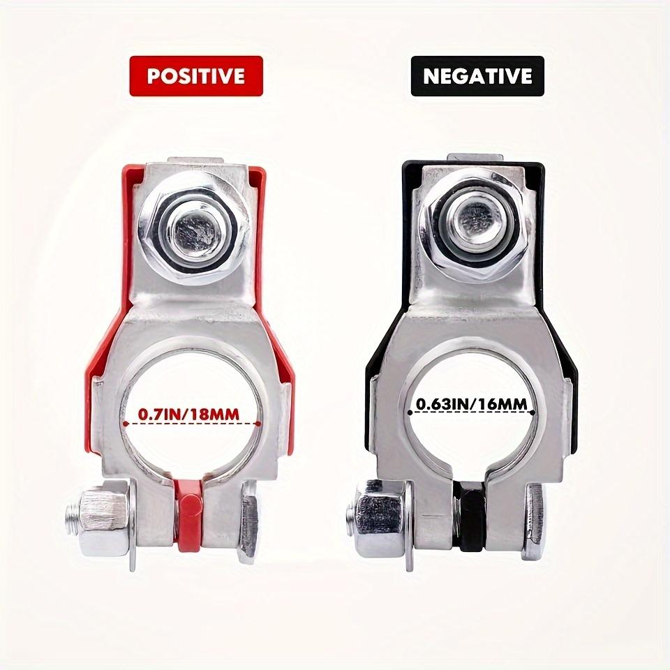 Battery Terminal Connector (1 pair), Positive and Negative Automotive Battery Cable Terminal Top Post with Plastic Backing