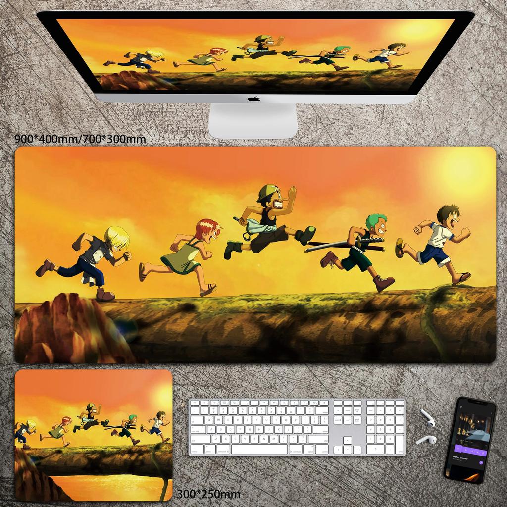 High Definition ONE PIECE Leather Mouse Pad Oversized Boys Animation E-sports Game Keyboard Pad Luffy Computer Desk Pad Non-slip Waterproof Mouse Pad