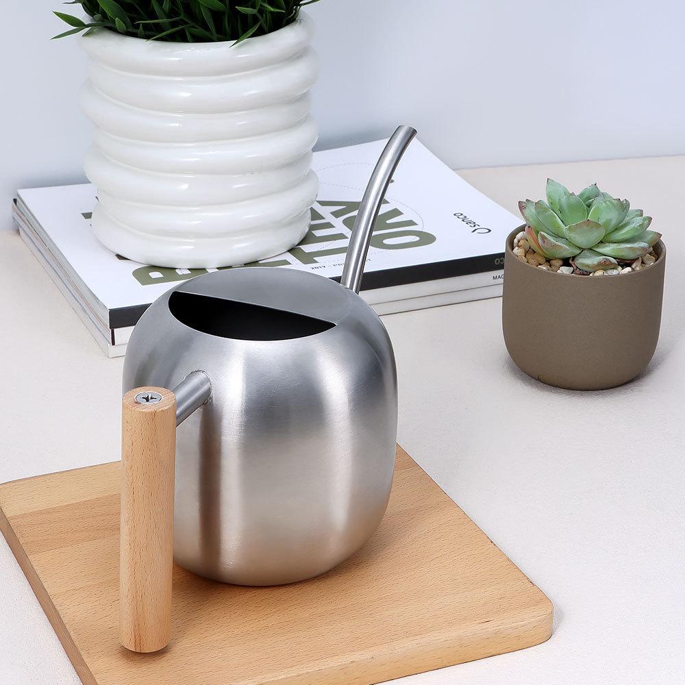 Stainless Steel Drum-Shaped Watering Can: Pressure-Resistant and Drop-Proof for Household Plants