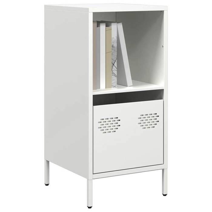 VidaXL Buffet blanc 35x39x73,5 cm acier laminé à froid, meuble de rangement, meuble de rangement de cuisine, meuble de 851357