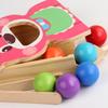 Simulated Bear Feeding Game Montessori Wooden Toy Spoon Training Toy for Early Education Color Classification Cup Stacking