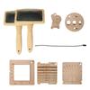 Wood Knitting Yarn Gauge Ruler Wool Carders Knitting Gauge Knitting Ruler Tool Set for Measuring Knitting Crocheting