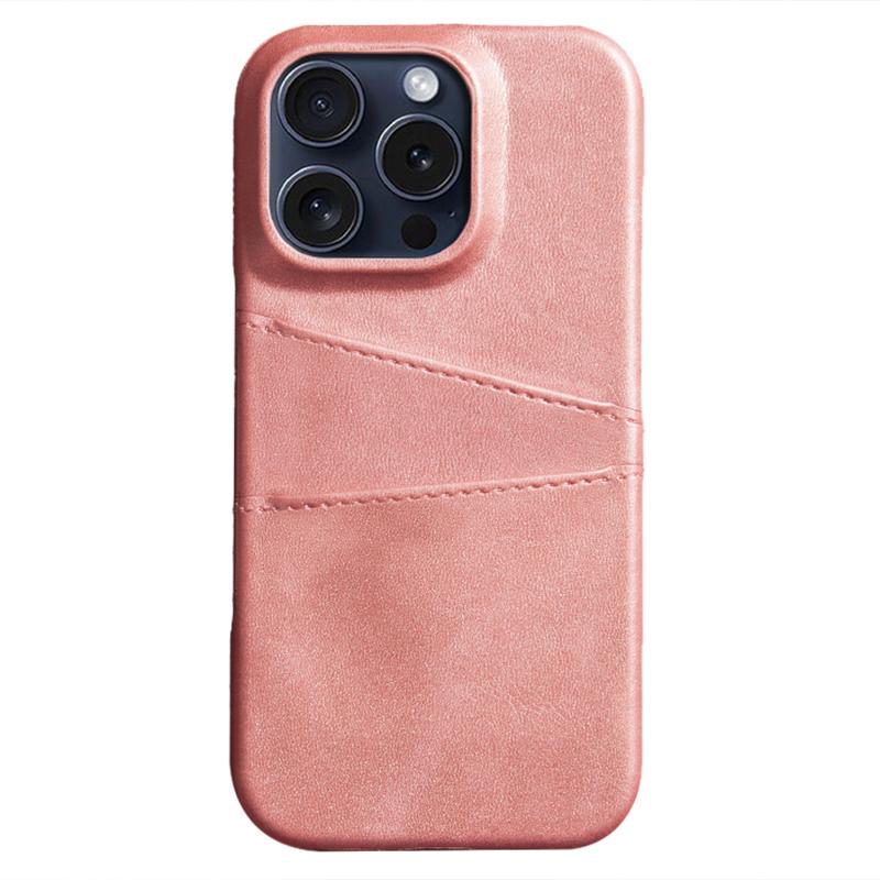 For iPhone 16 Pro Case Dual Card Slots PU Leather+Hard PC Phone Cover