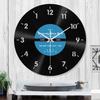 Retro Styles Reverse Running Time Wall Clock 12Inch Quiet Movement Vinyls Record Wall Clock for Living Room Decoration
