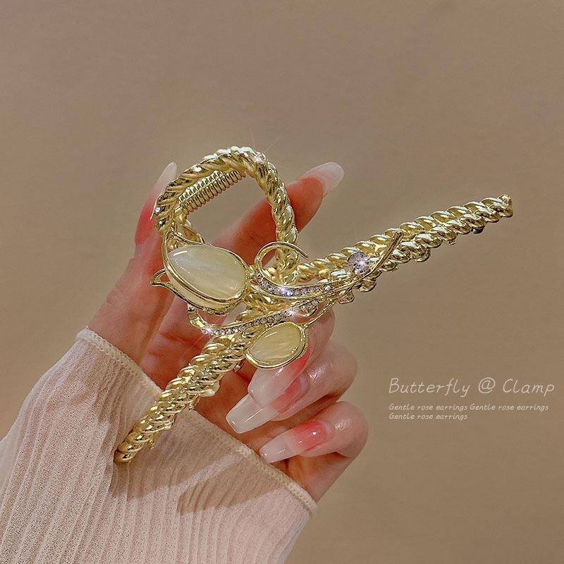 Alloy Womens Back-of-Head Grabber Large High-End Hair Claw Clip Summer 2026 Shark Clip Headpiece Japan and Korean Style