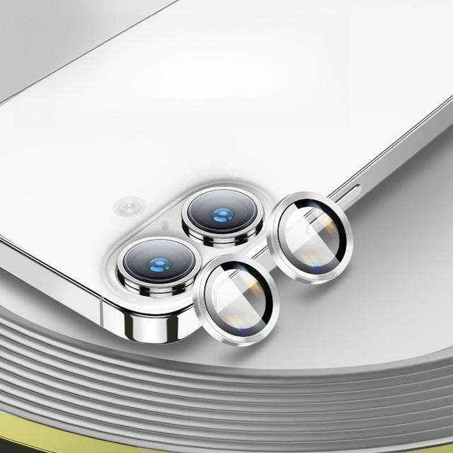 

Aluminum Metal Ring Camera Protector For iPhone 17 17Air Rear Lens Tempered Glass Cover For iPhone 16 16Plus Lens Protective Cap For iPhone 17Air серебряный
