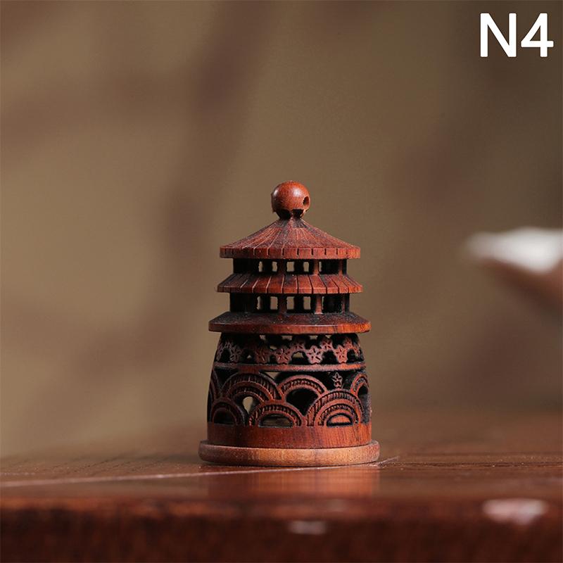 Natural Wood Lotus Shape Perfume Bottle Incense Expanding Mini Sandalwood Portable Sealed Jar Pendant Pomander Container