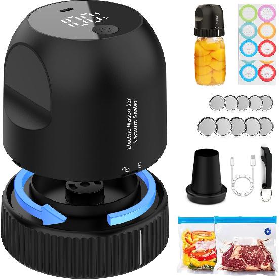 Вакуумный запайщик для банок Mason, 3 в 1, автоматическая остановка, электрический вакуумный запайщик для банок Mason, для банок Mason с широким и обычным горлышком, и для Су-вида