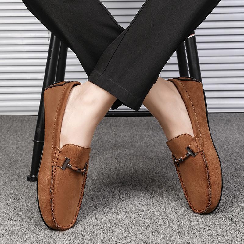 Four Seasons of High Quality Handmade Foreign Trade Fashion Loafers Men Trend Set Wear Lazy Bean Shoes Soft Soled Driving Shoes