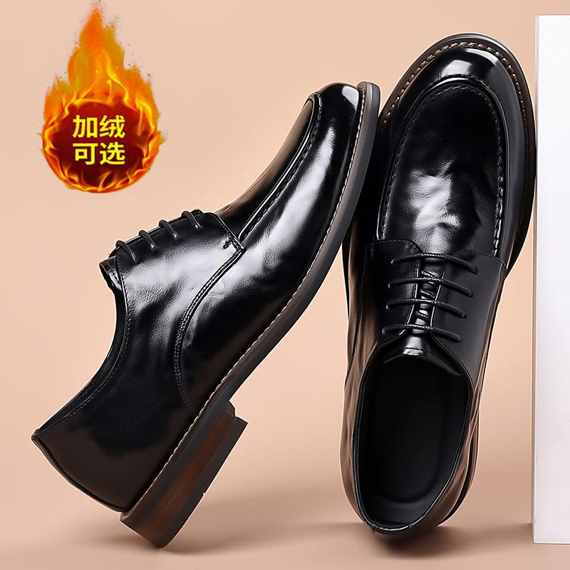 The first layer of cowhide men's high-end light luxury leather shoes solid wood solid foundation leather men's shoes casual single shoes
