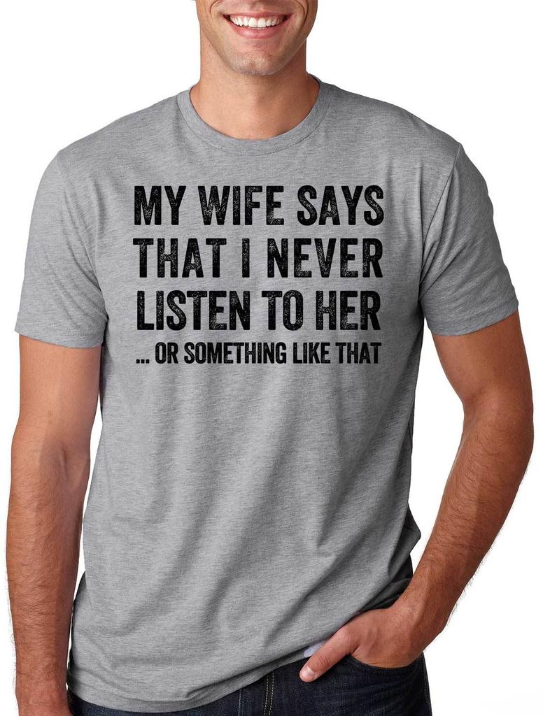 Funny T-shirt Gift for Husband Hubby Wife Couple Gift Birthday Humor Tee Shirt
