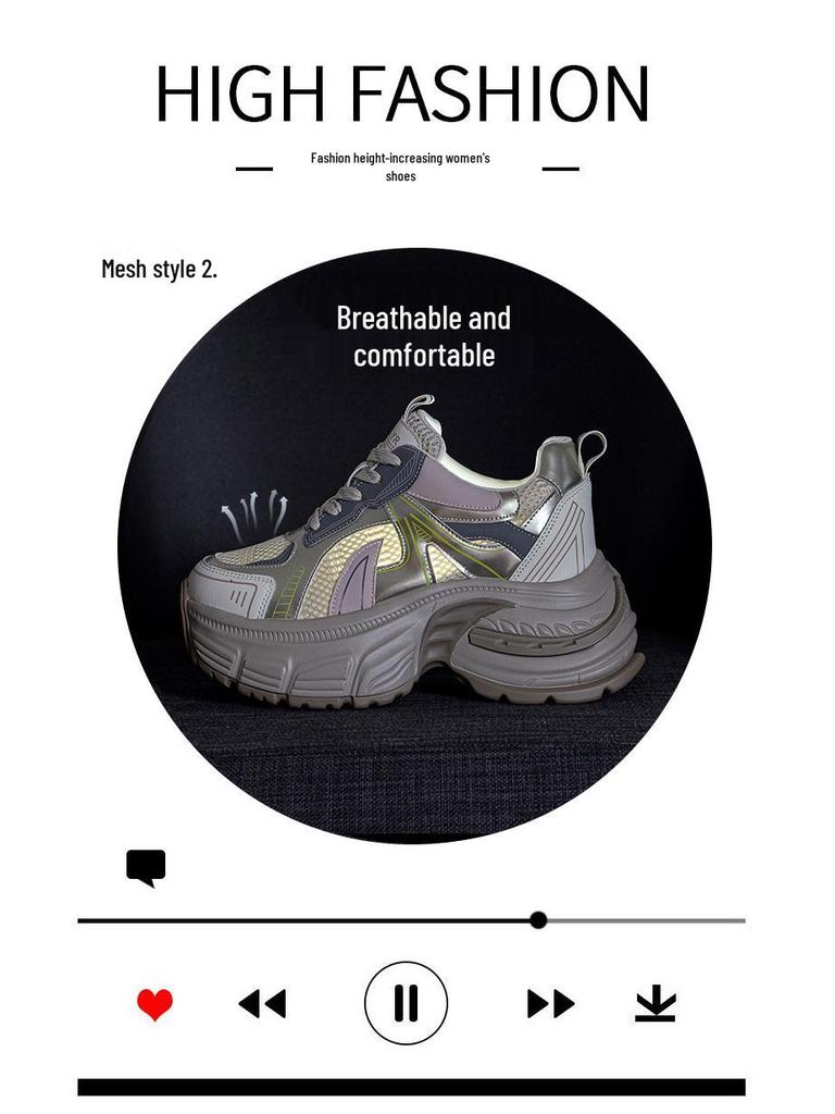 Women's Petite Mesh Breathable Platform Sneakers, Summer 2025 Fashion Casual Sport Shoes