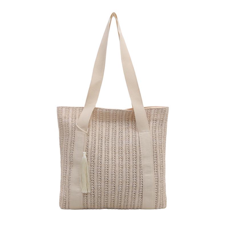 Woven Straw Crossbody Shoulder Bag - Large Capacity, Casual & Versatile Women's Summer Handbag
