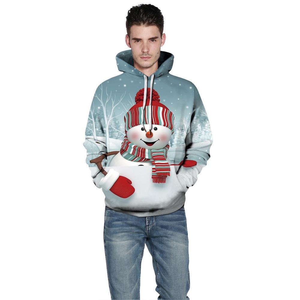 Luxuriously Comfortable Men Women Christmas Hoodie With Snowman 3d Print Design