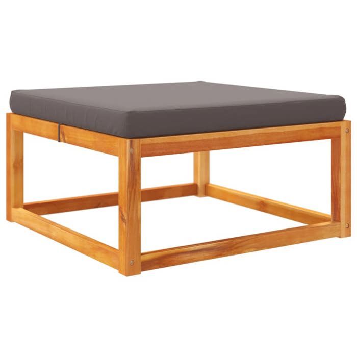 VidaXL Repose-pied de jardin avec coussins bois massif d'acacia, repose-pied, repose-pied extérieur, repose-pied de palette, 4008159
