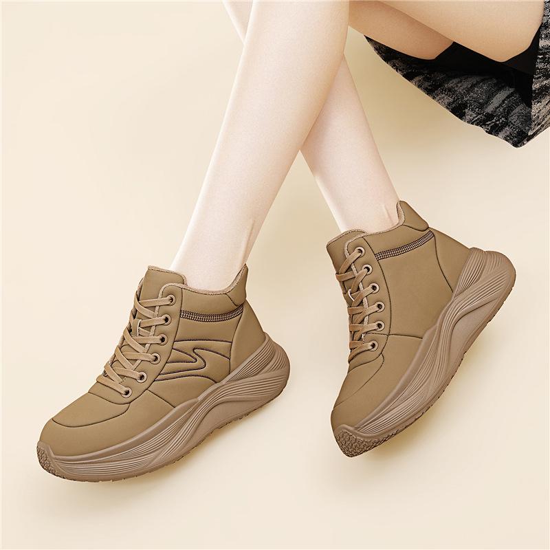 

Женские утепленные кроссовки-хайтопы на толстой подошве, осень/зима 2025 38 абрикосовый