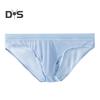 Men Briefs Mid-rise High Elasticity Tight Fit Breathable Panties Solid Color Mesh Stitching Sexy Underwear Daily Wear