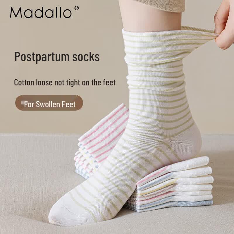 Women s Modal Cotton Striped Loose-Fit Slouch Socks One Size желтый