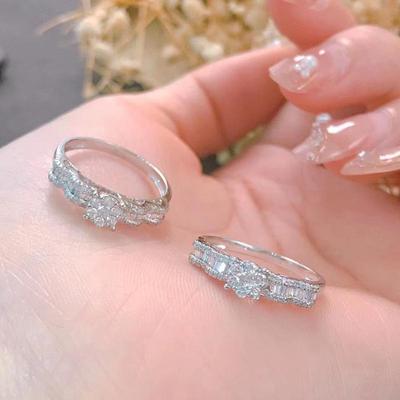 Elegant Irregular Diamond Ring: Women's Versatile, Non-Fade, Unique Fairy Style Jewelry