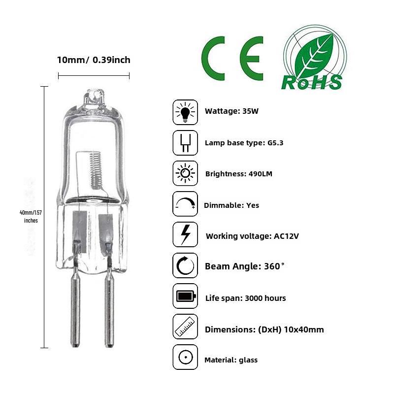 

Галогенные лампы G5.3 G4 G6.35 для плавления воска, ароматерапевтические лампы со штепсельными вилками G5.3 thick foot 12V 35W