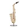 Mini Brass Alto Saxophone Sax Model Exquisite Desktop Musical Instrument Decoration Ornaments Musical Gift with