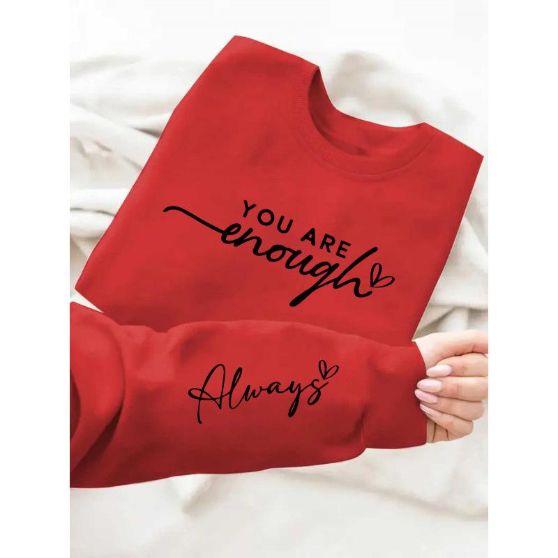 European Size "You Are Enough" Graphic Sweatshirt
