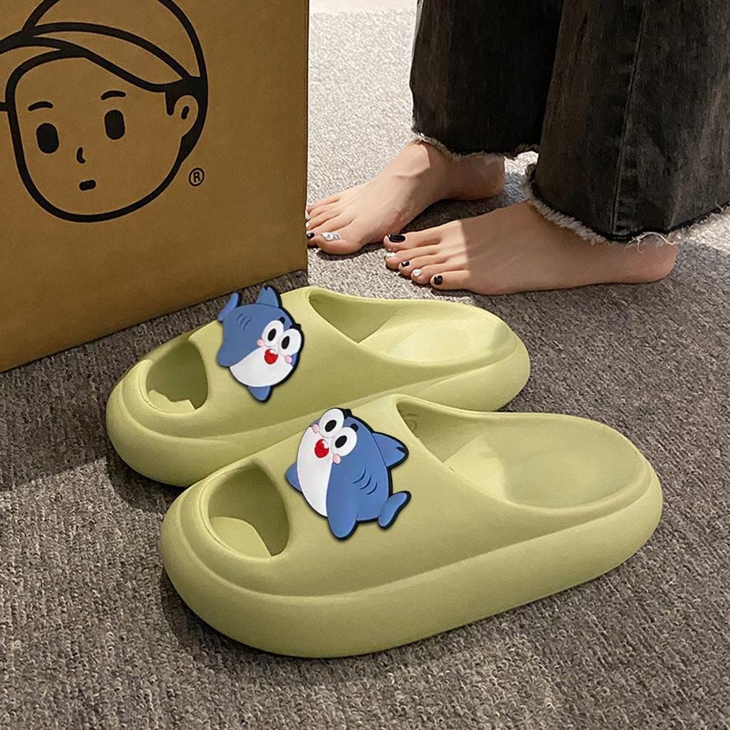 Thick-soled slippers female summer cartoon cute height increase non-slip home indoor can wear soft-soled cool slippers