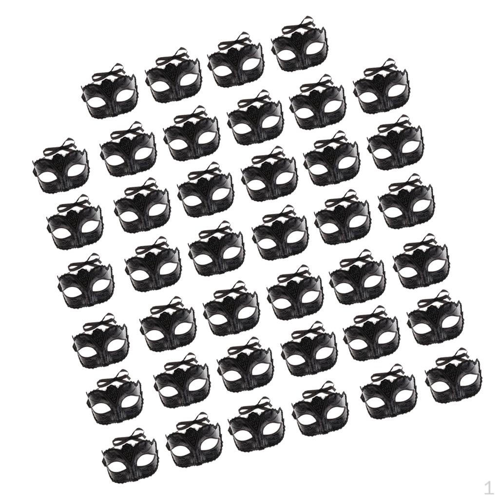 

Набор из 40 штук Ретро Унисекс Взрослые Полуночный Черный Маска для Маскарада Маскарадный Костюм Вечеринка Глаз