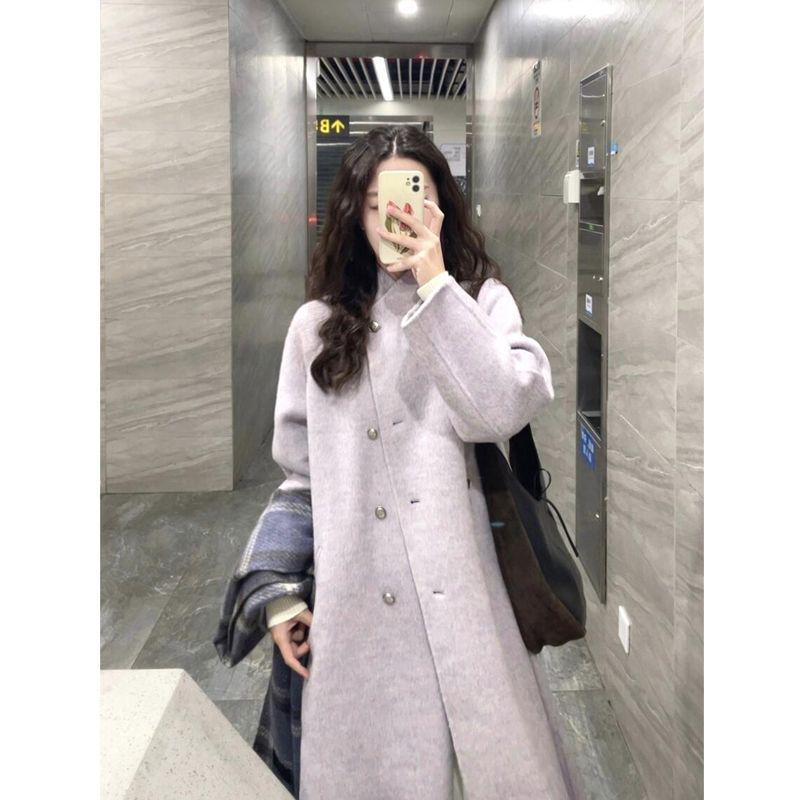 

Women s Gentle Purple Mid-length Wool Coat - Petite, Autumn/Winter 2025 XS 80-100 cm