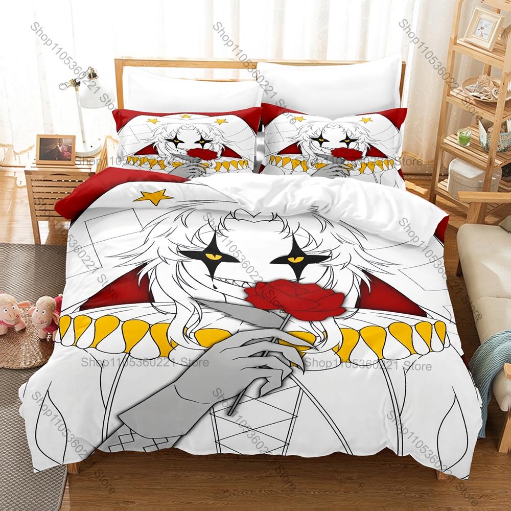Cool Spooky The Freak Circus Printed Bedding Kit 3PCS Duvet Cover & 2 Pillow Covers Breathable Soft Bed Linens Room Ornament