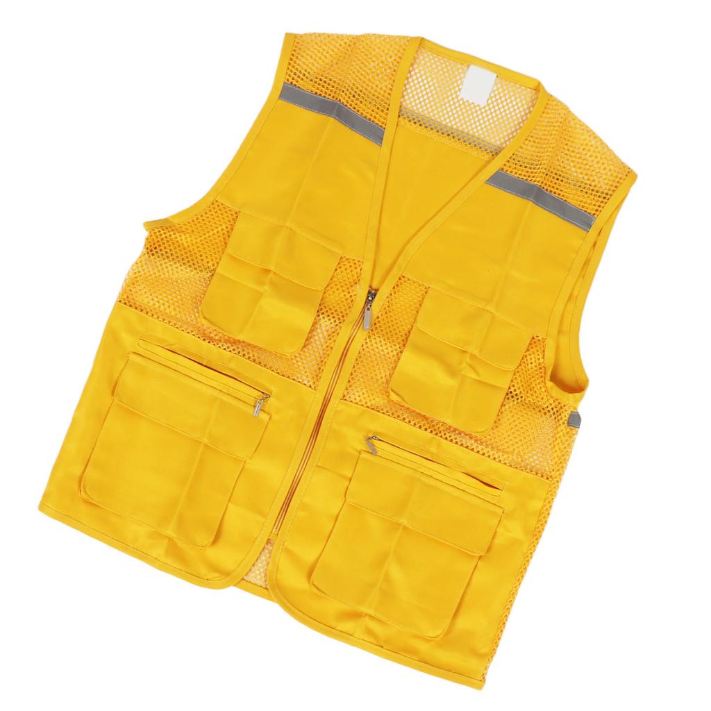 Volunteer Vest for Event Work Clothes with Multi Pockets Yellow Public Welfare Activities Supplies Type 1 M