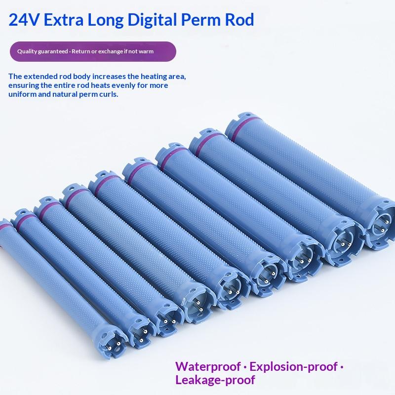 140Mm 24V Digital Hair Hot Perm Rods Electric Heated Curlers Bars Rollers Wavy Hair Salon Barber Curling Spiral Styling Tools