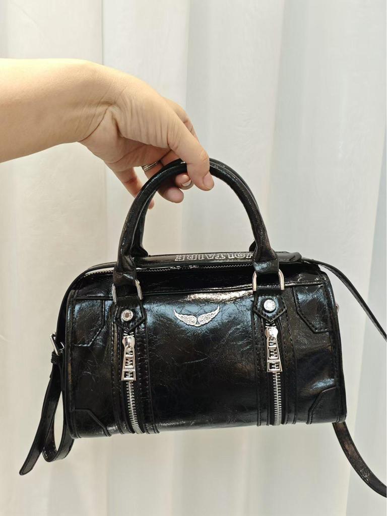 Ekskluzywna torebka na ramię ze skóry lakierowanej z graffiti 2025 z klasycznym wzorem skrzydeł