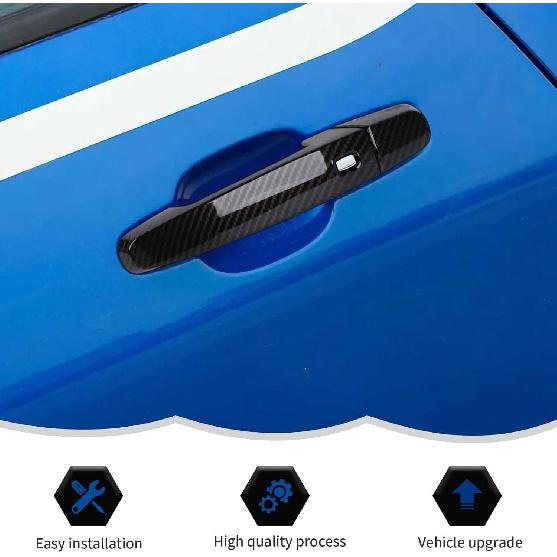 RT-TCZ Carbon Fiber Door Handle Trim Cover Decoration Exterior Accessories for Chevrolet Camaro 2016-2023