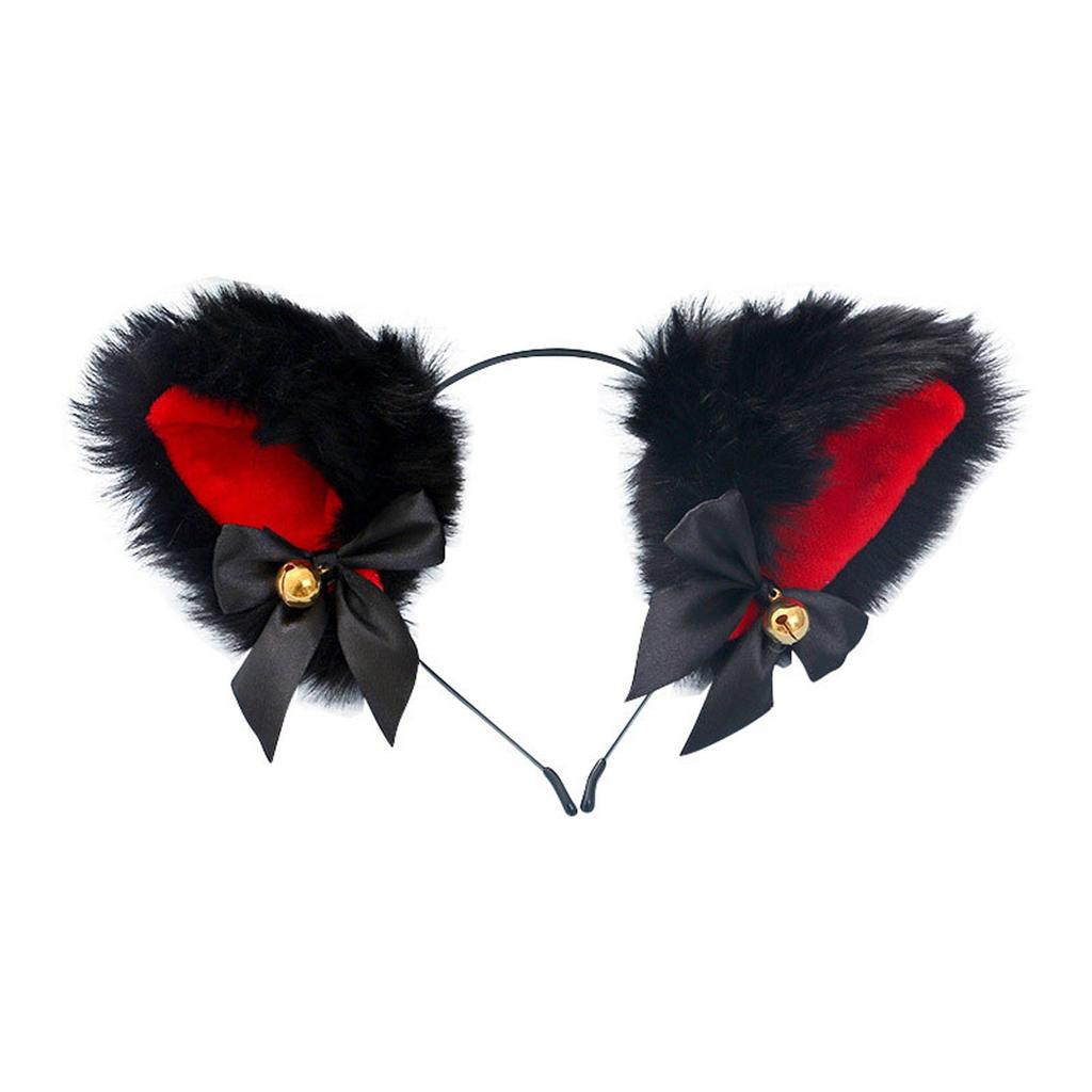 Cosplay Girl Plush Furry Ears Headwear Accessory Prop for Cam Girl Party