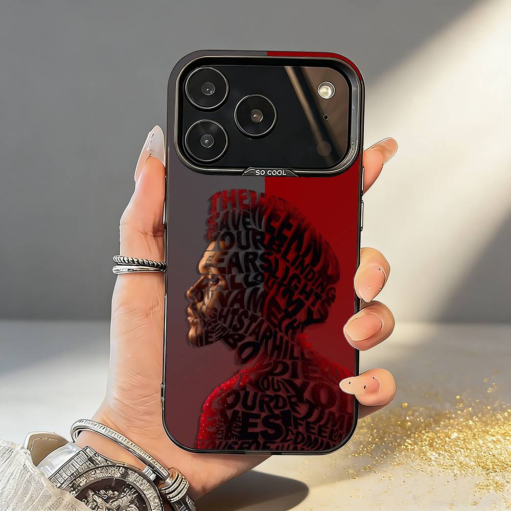 

1pc The W-Weeknd XO Phone Case For iPhone17,16,15,14,13,12,11,Pro,MAX Gray Matte Silicone Black Cover iPhone16